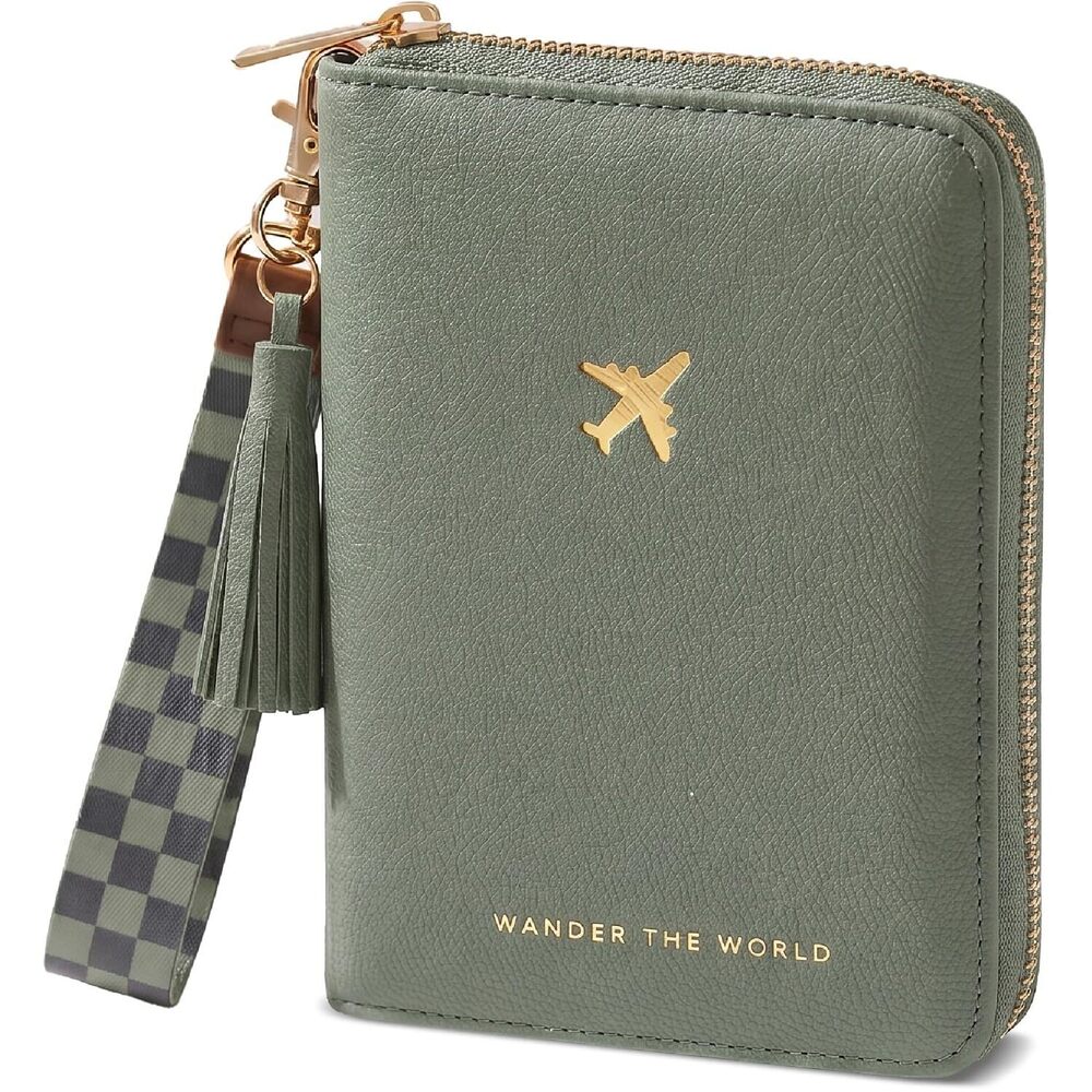 Beautiful Passport Holder for Travel with Wristlet Strap - All-in-One Wallet for
